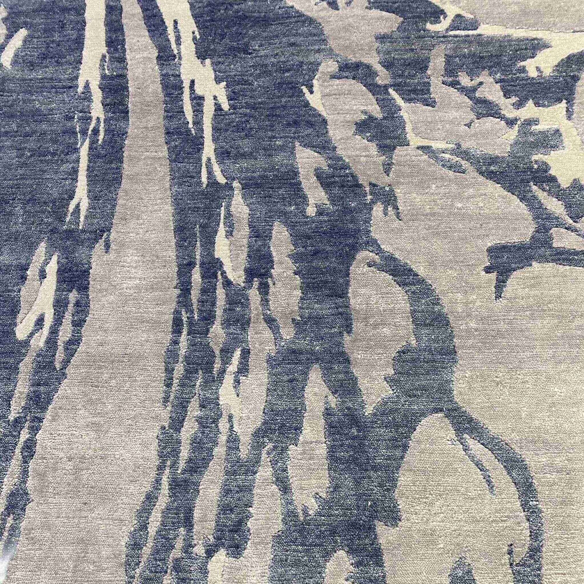 Indian 6' x 9'1" Modern Transitional Art Silk Rug