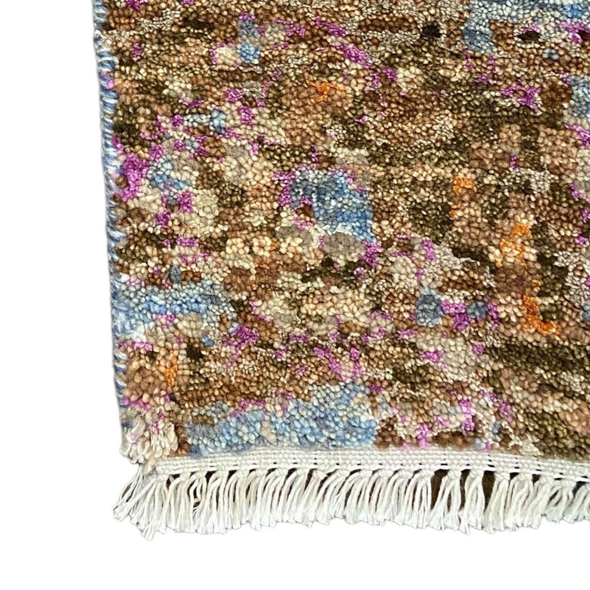 Indian 6'1" x 9'1" Ikat Modern Transitional Wool Rug