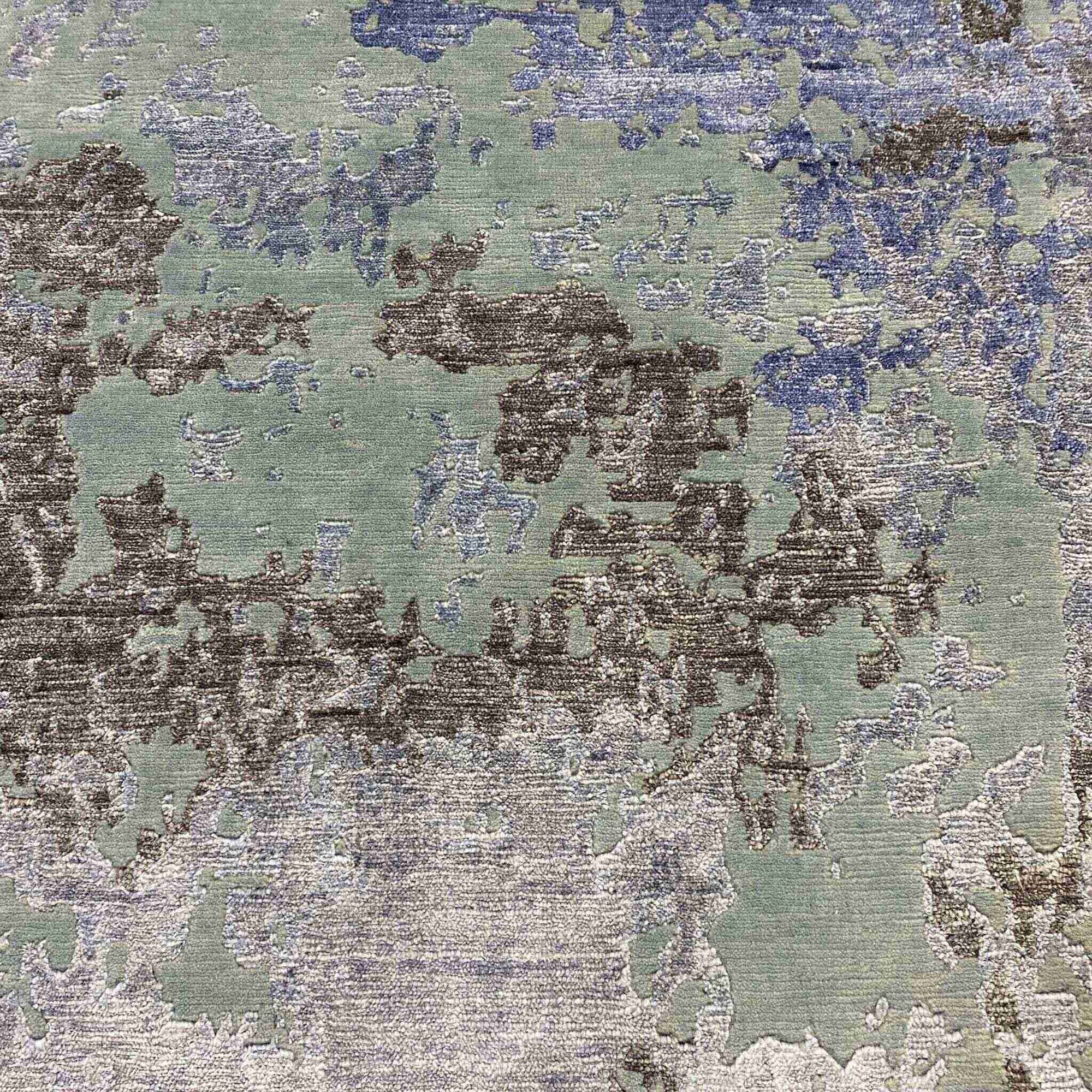 Indian 6'1" x 9'1" Modern Transitional Wool and Art Silk Rug