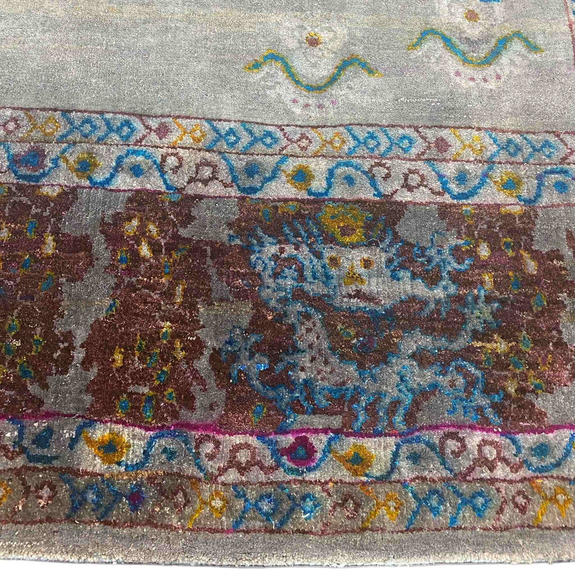 Indian 8' x 10' Modern Transitional Silk Rug