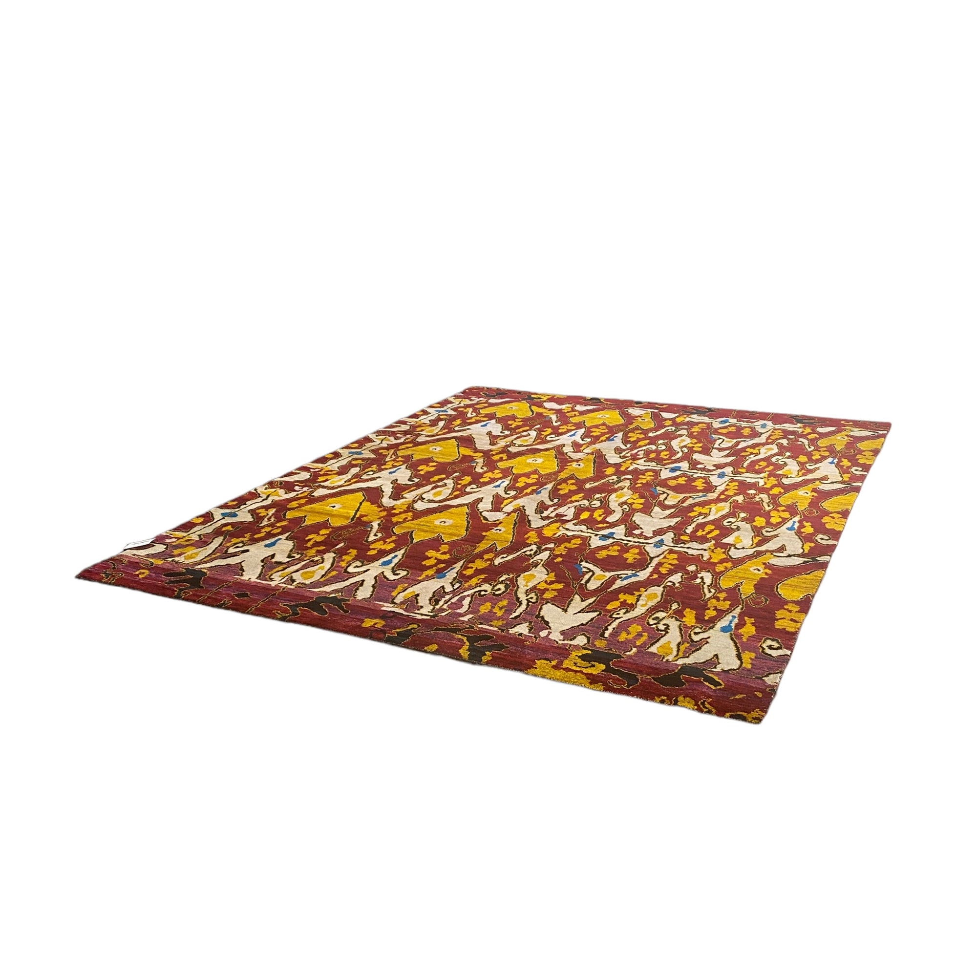 Indian 8' x 10'1" Modern Transitional Silk Rug