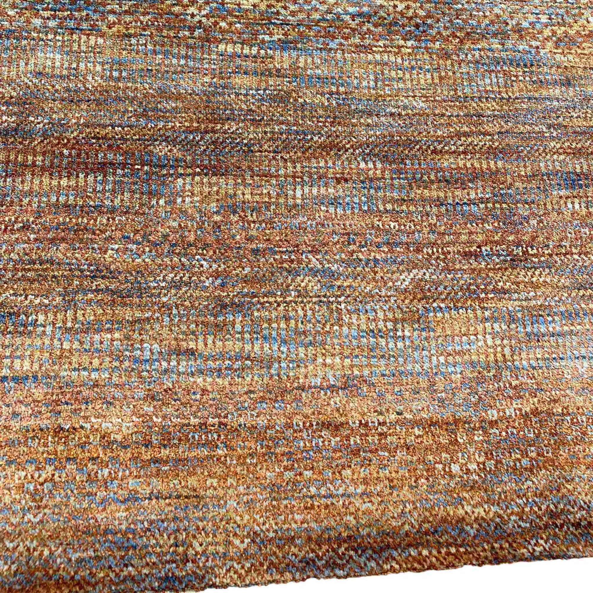 Indian 8'1" x 10'1" Modern Transitional Wool and Art Silk Rug