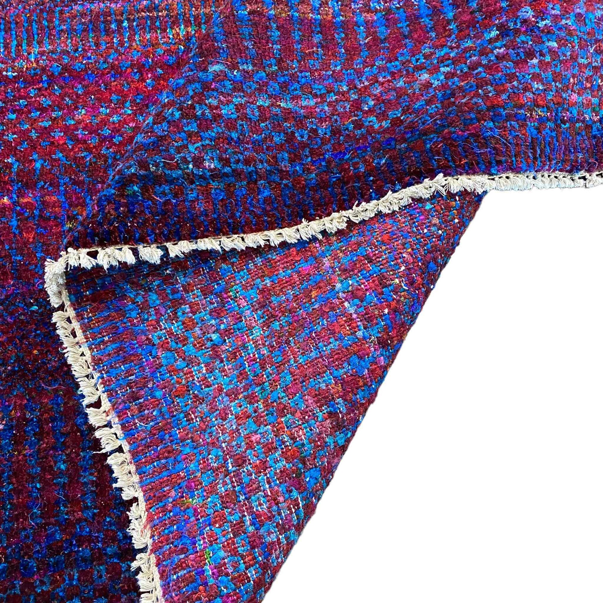 Indian 8'1" x 10'4" Modern Transitional Silk Rug