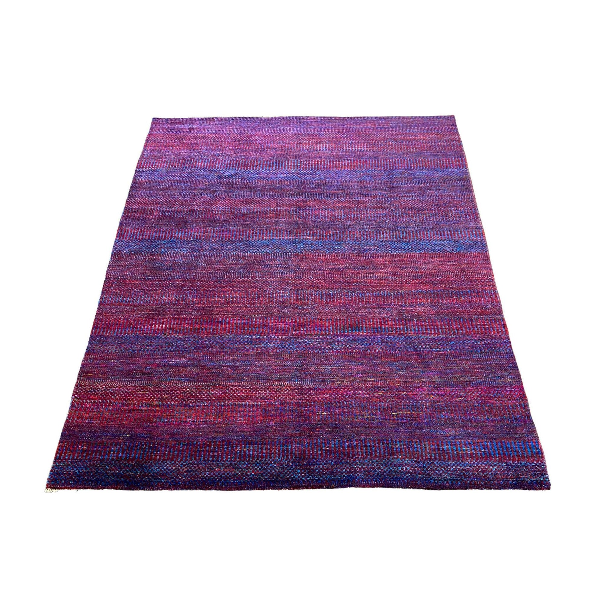 Indian 8'1" x 10'4" Modern Transitional Silk Rug
