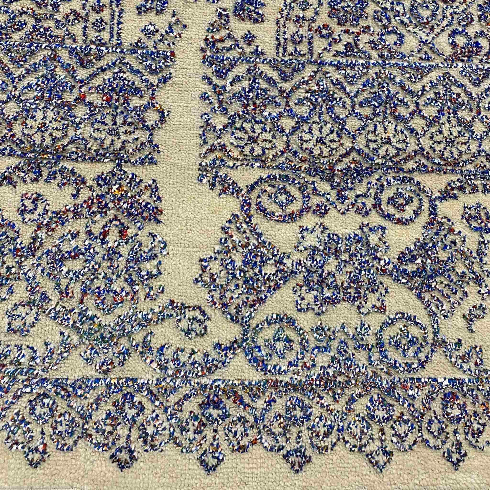 Indian 8'3" x 9'11" Modern Transitional Wool and Art Silk Rug